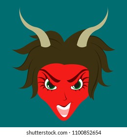 flat icon on theme evil women