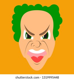 flat icon on theme evil face