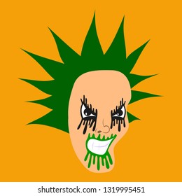 flat icon on theme evil face