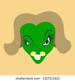 flat icon on theme evil women