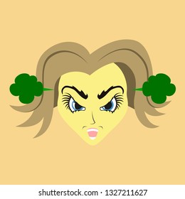 flat icon on theme evil women