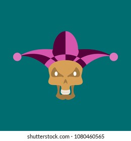 flat icon on theme humor scary jester