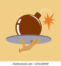 flat icon on theme humor bomb