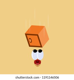 flat icon on theme humor safe falls
