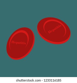 flat icon on theme world hepatitis day . hepatitis in the blood