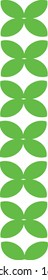  Flaches Symbol auf weißem Hintergrund.Grüne Blätter.