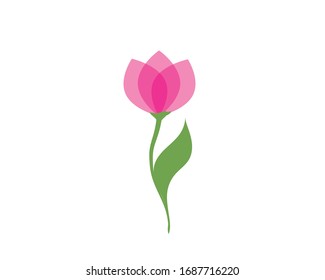 Flachsymbol auf weißem Hintergrund, Tulpenblüten. 8. März. Frauentag im Frühling. Web-Vektorillustration-Design.