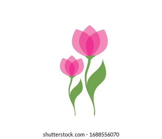 flat icon on white background tulip blooms . 8 March . Women's spring day. Web vector design.