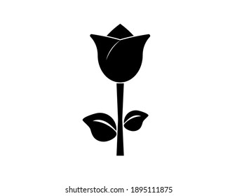 flat icon on white background tulip blooms . 8 March . Women's spring day.;