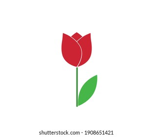 flat icon on white background tulip blooms . 8 March . Women's spring day