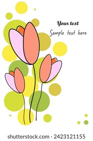 flat icon on white background tulip blooms . 8 March . Card. Women's spring day.