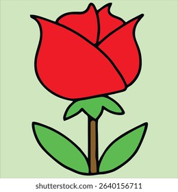 flat icon on white background tulip blooms