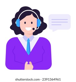 Flat icon of online customer services in modern design 