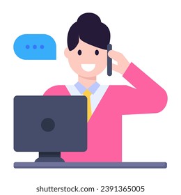 Flat icon of online customer services in modern design 