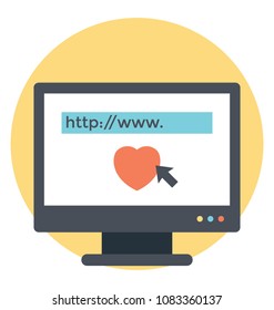 
Flat icon of an online dating website 

