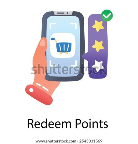 A flat icon of online redeem points 