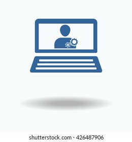 Flat icon, online support. One of the icons set.