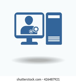 Flat icon, online support. One of the icons set.