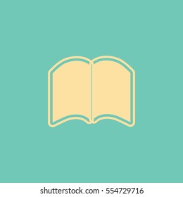 Flat icon. Open book.