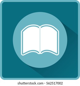Flat icon. Open book.
