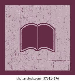 Flat icon. Open book.