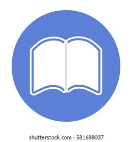 Flat icon. Open book.