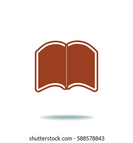 Flat icon. Open book.