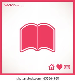 Flat icon. Open book.