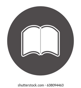 Flat icon. Open book.