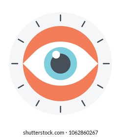 
Flat icon of open eye view, monitoring concept
