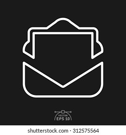 Flat icon of opened mail.