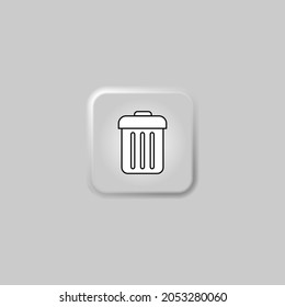 Flat icon opened trash can isolated on white background.. Vector illustration. EPS 10