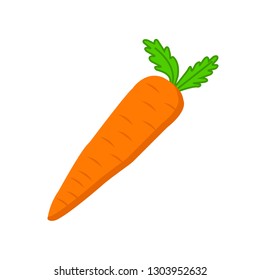 Flat icon orange carrot isolated on white background. Vector illustration.