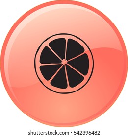 Flat icon. Orange in a cut. Citrus fruits.