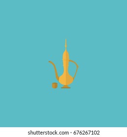 Flat Icon Oriental Jug Element. Vector Illustration Of Flat Icon Pitcher Isolated On Clean Background. Can Be Used As Oriental, Jug And Pitcher Symbols.