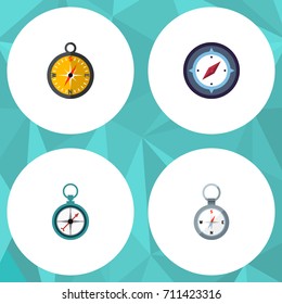 Flat Icon Orientation Set Of Direction, Orientation, Navigation And Other Vector Objects. Also Includes Dividers, Magnet, Compass Elements.