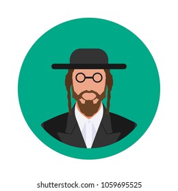 flat icon is an Orthodox Jew