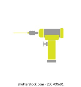Flat Icon of Orthopedic Drill Isolated on White Background. Vector Illustration