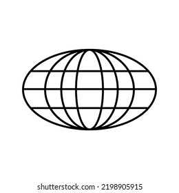 flat icon oval globe design vector illustration.