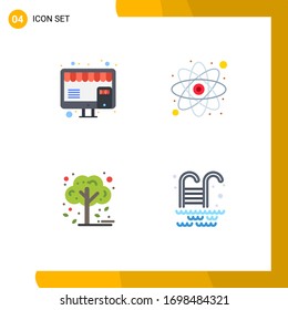 Flat Icon Pack of 4 Universal Symbols of buy; fall; marketing; research; tree Editable Vector Design Elements