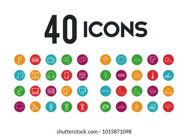 Flat icon pack communication and weather