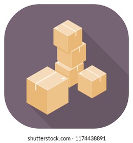 Flat Icon Package Delivery.
Packed goods in cardboard boxes.