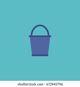Flat Icon Pail Element. Vector Illustration Of Flat Icon Bucket Isolated On Clean Background. Can Be Used As Pail, Bucketful And Bucket Symbols.