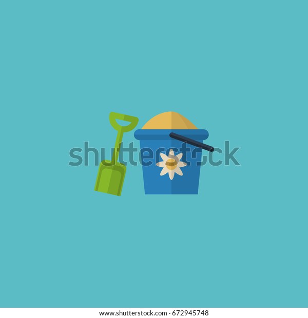 Flat Icon Pail Element. Vector Illustration Of\
Flat Icon Shovel Isolated On Clean Background. Can Be Used As Pain,\
Shovel And Sand Symbols.