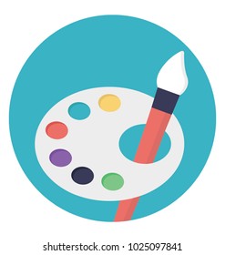 Flat icon paint palette, color plate 