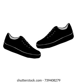 Flat icon. pair of slippers on a white background