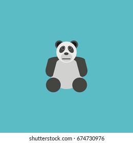 Flat Icon Panda Element. Vector Illustration Of Flat Icon Bear Isolated On Clean Background. Can Be Used As Panda, Bear And Animal Symbols.