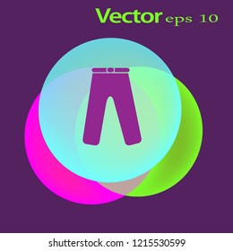 Flat icon. Pants.