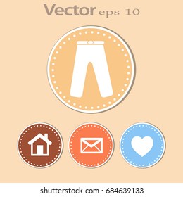 Flat icon. Pants.