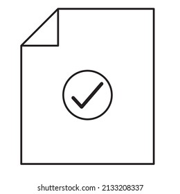 Flat icon with paper check mark. paper check mark. Tick icon. Vector illustration. stock image.